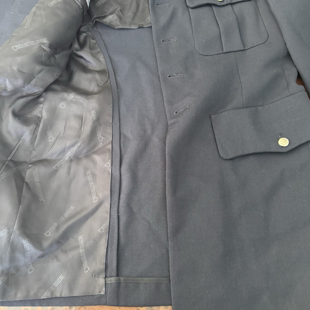 Marlow White Officer ASU Coat Men 38L Blue Army Uniform Dress Jacket Gold Button - Picture 12 of 15